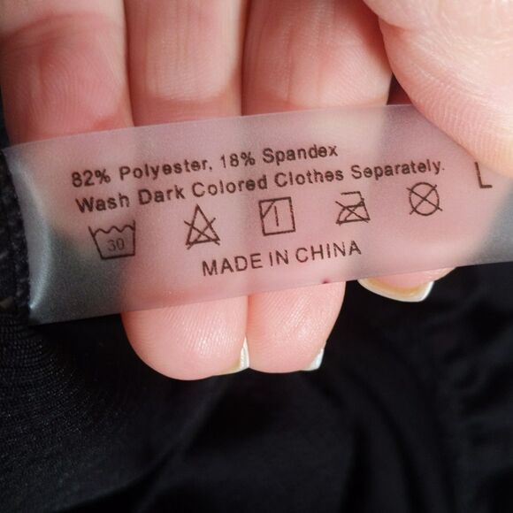 SHEIN deep v-neck ruffled one-piece swimsuit, lace up back, size L - Picture 6 of 6